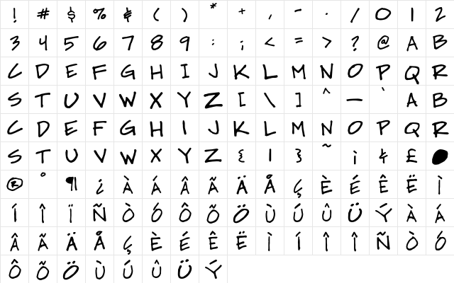 MrWalters Regular font glyphpreview