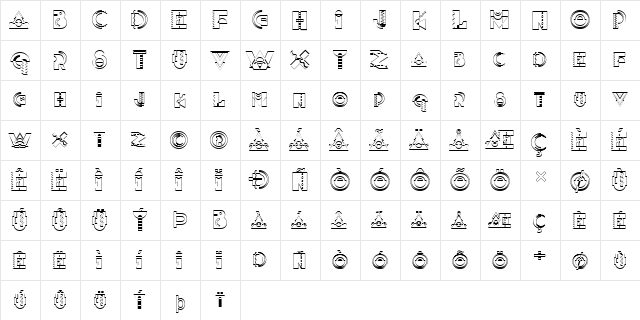 FZ UNIQUE 36 HOLLOW Normal font glyphpreview