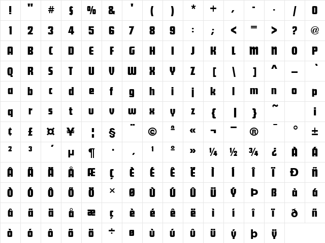 FunctionDisplay Regular font glyphpreview