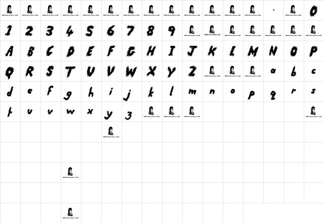 Running Scared Regular font glyphpreview