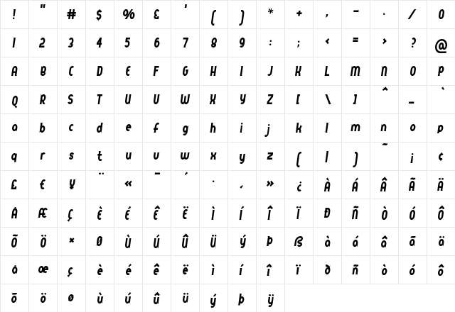 QueerStreet Regular font glyphpreview