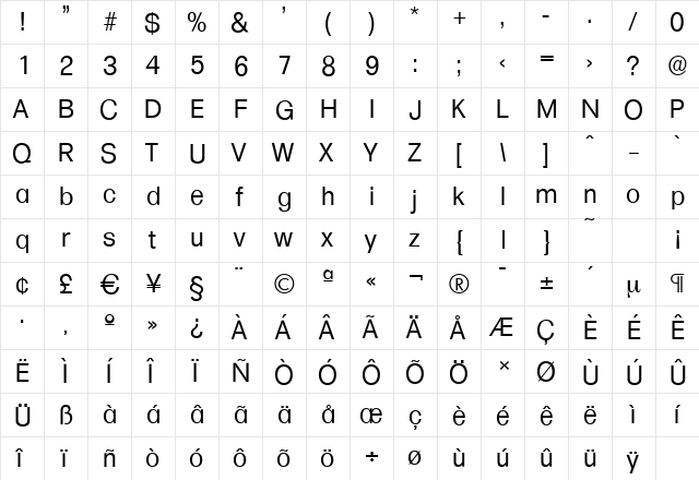FormulaSerial Regular font glyphpreview