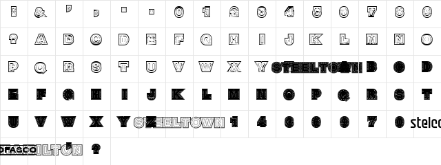 SteelTown Regular font glyphpreview