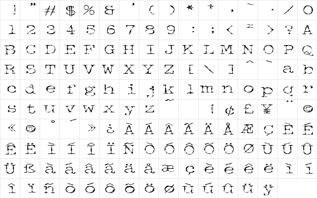 DetectiveExtended Regular font glyphpreview