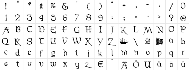 Stoertebeker Regular font glyphpreview