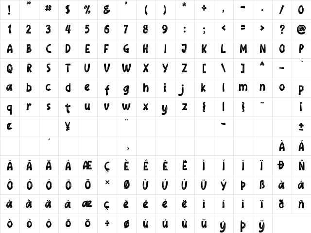 Royal Mision Regular font glyphpreview