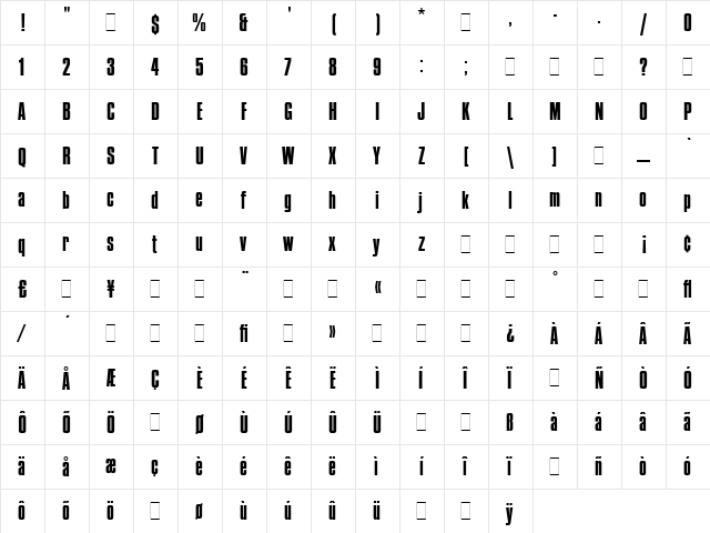 Compacta LET Regular font glyphpreview