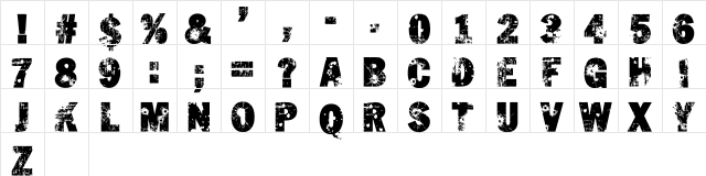 Shut'Em Down Regular font glyphpreview