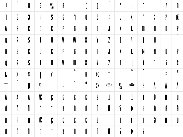 Y-Files Regular font glyphpreview