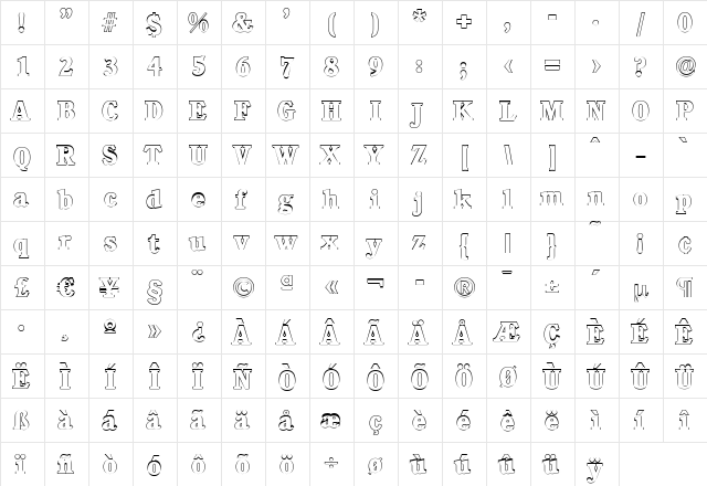 DanielBeckerOutline-ExtraBold Regular font glyphpreview