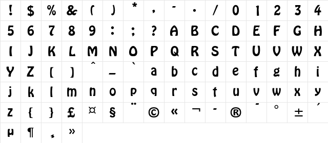 MorrisModern Regular font glyphpreview