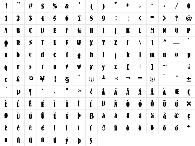 Willow Regular font glyphpreview