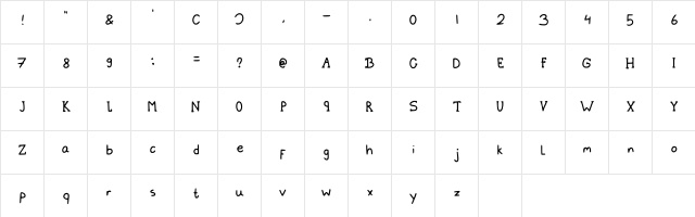 Schoolwork Regular font glyphpreview