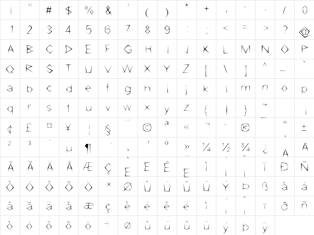 Stickerbush Regular font glyphpreview