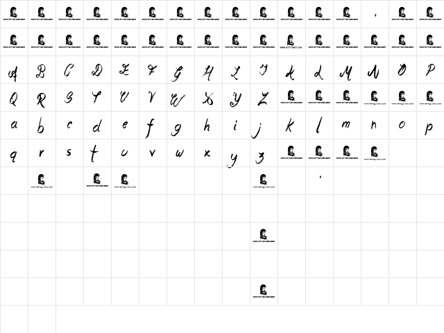 Oliver Richards Regular font glyphpreview