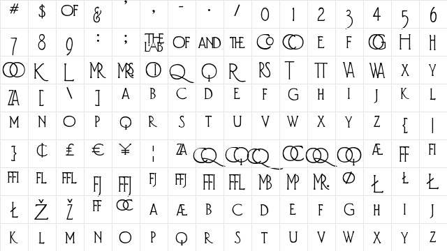 Diehl Deco - Alts Regular font glyphpreview