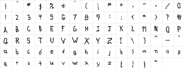 Knocked Around Regular font glyphpreview