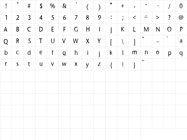 Four Sticks 5 Regular font glyphpreview