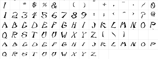 ScorpionExtended Regular font glyphpreview
