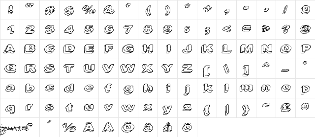 Downleft Regular font glyphpreview