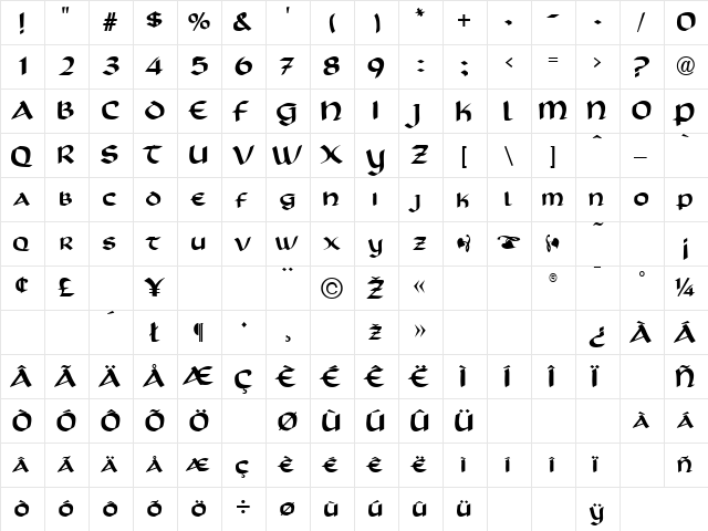 Scotford Uncial Normal font glyphpreview