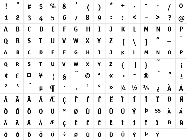 OfficinaSanSCITCTT Bold font glyphpreview