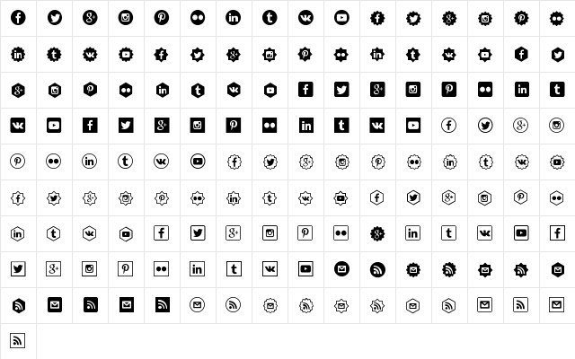 Social Shapes Regular font glyphpreview