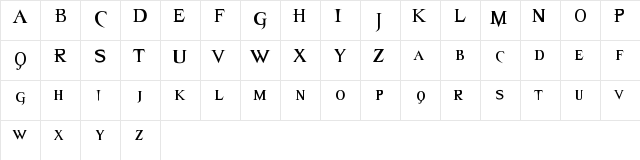 Van Helsing Regular font glyphpreview