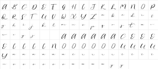 Secret Feeling Demo Regular font glyphpreview