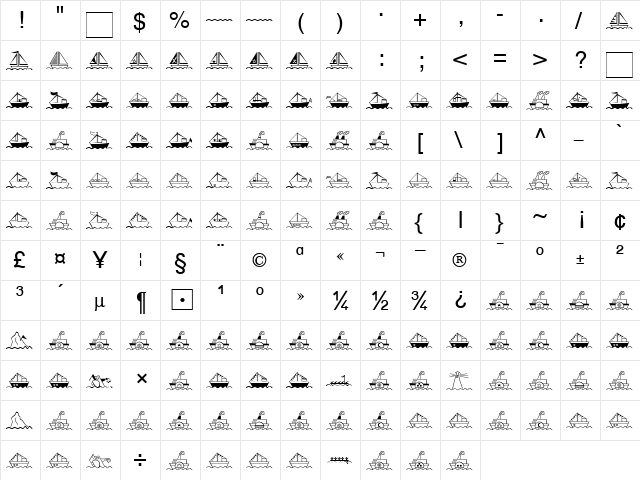 Ships Becker Normal font glyphpreview