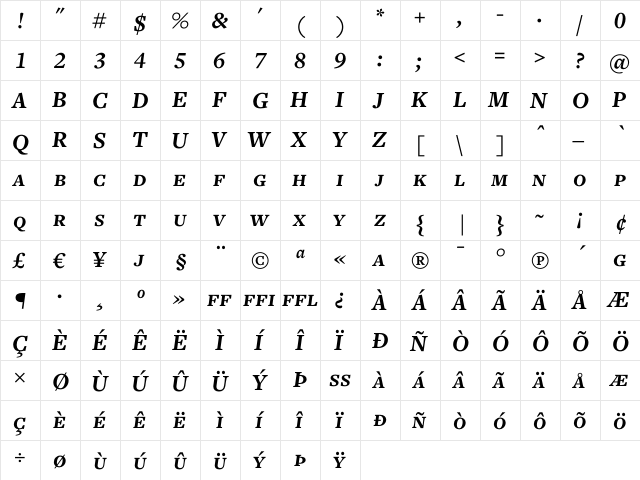 Freight Text Bold Italic SC font glyphpreview