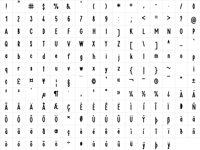 Plakat_1 DB Normal font glyphpreview