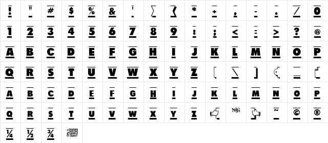 Shadow Tag Regular font glyphpreview