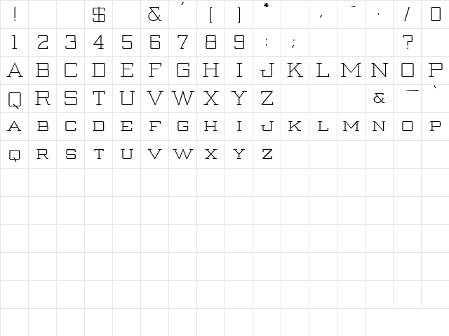 Urgency 3 Regular font glyphpreview