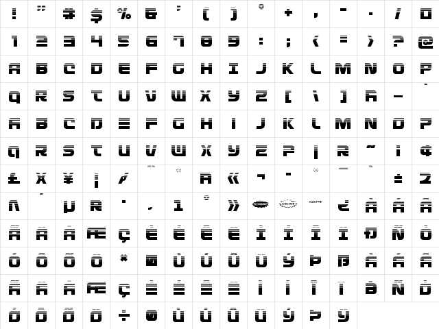 Defcon Zero Halftone Regular font glyphpreview