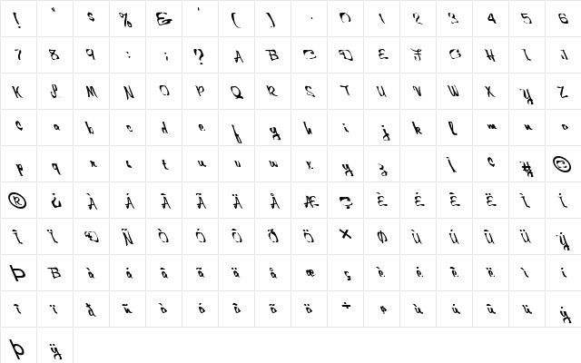 FZ WARPED 25 LEFTY Normal font glyphpreview