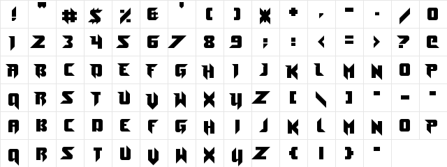 Toe the Lineless Regular font glyphpreview