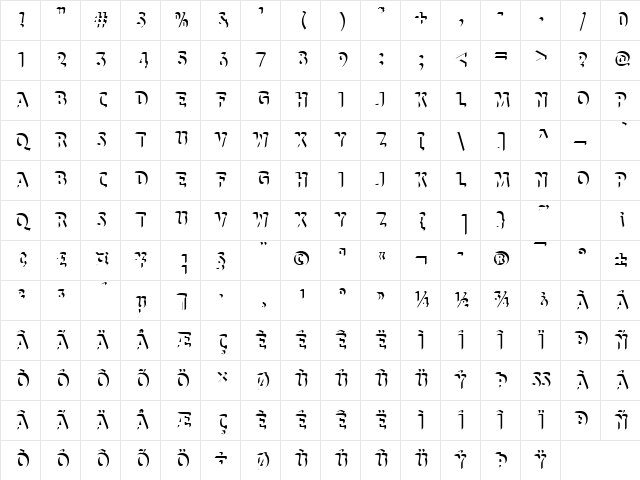 EitokuOnlShaD Regular font glyphpreview