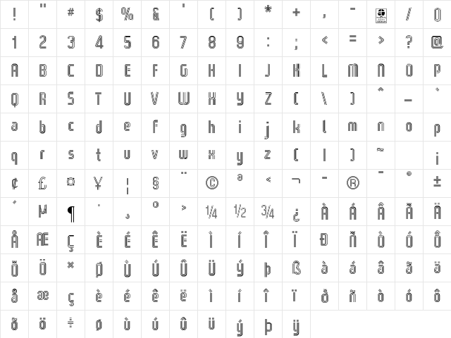 WOX-Striped Triple Demo Regular font glyphpreview