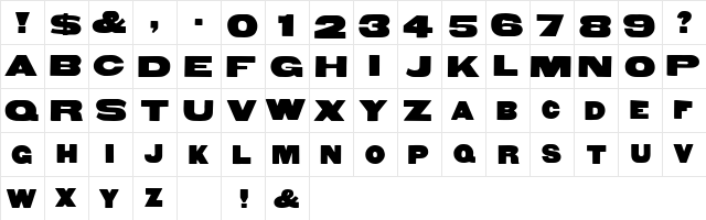 Extra Extra HPLHS font glyphpreview