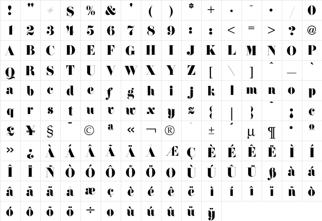 Firenze Regular font glyphpreview