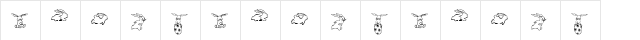KR Five Bunnies Regular font glyphpreview