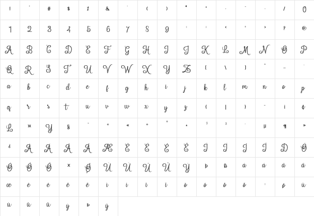 Mettical Regular font glyphpreview