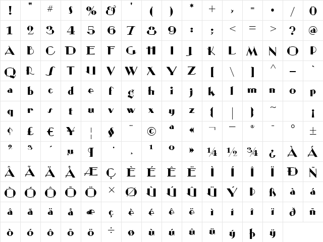 Tugboat Annie SW Regular font glyphpreview