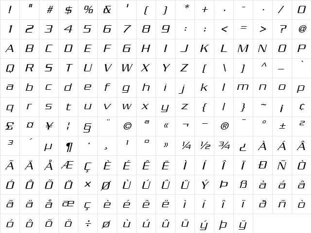 Serpentine-Light LightItalic font glyphpreview