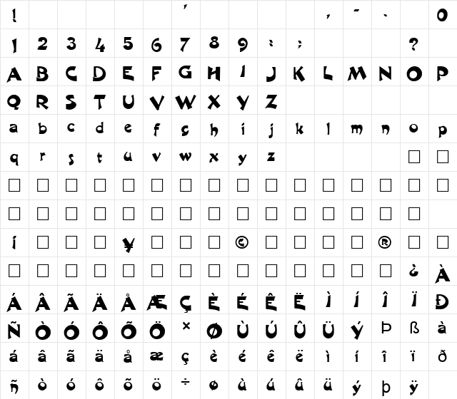 FZ JAZZY 11 Normal font glyphpreview