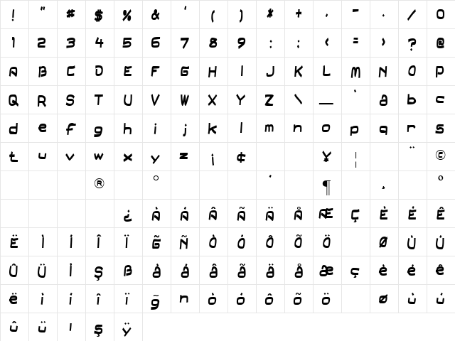 TR Field Day Filter Regular font glyphpreview