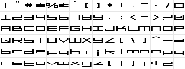 SF Square Head Extended Regular font glyphpreview
