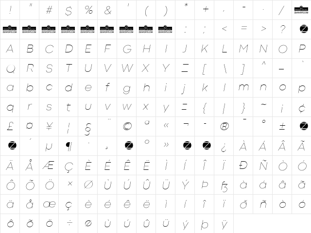 Codec Cold Thin Italic font glyphpreview