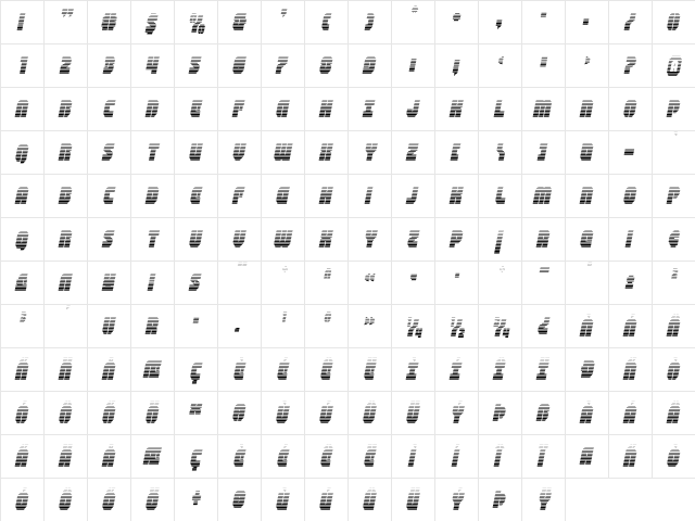 Shogunate Gradient Italic Italic font glyphpreview